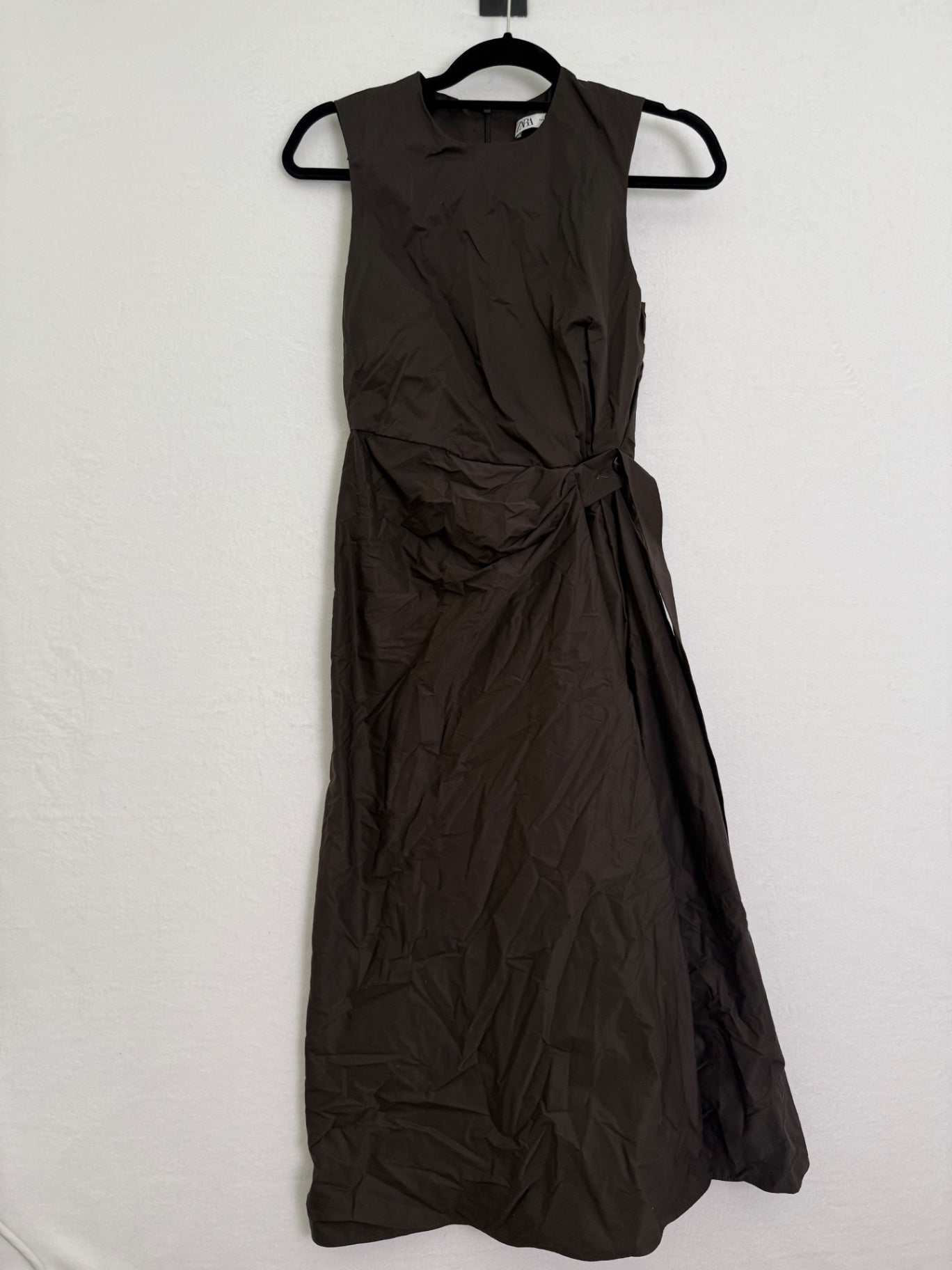 Zara ZW Wrap Dress Dark Brown S EUC