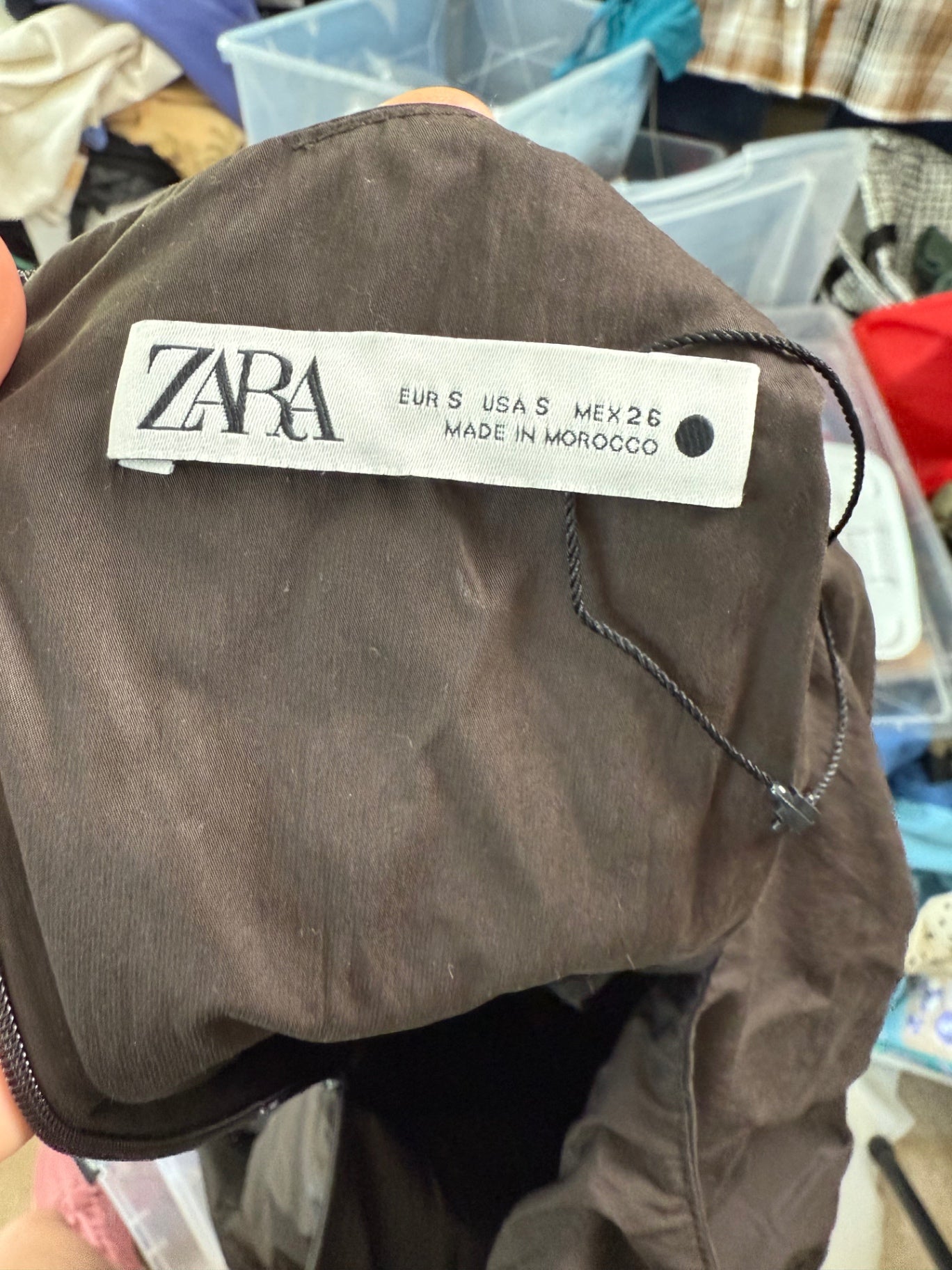 Zara ZW Wrap Dress Dark Brown S EUC