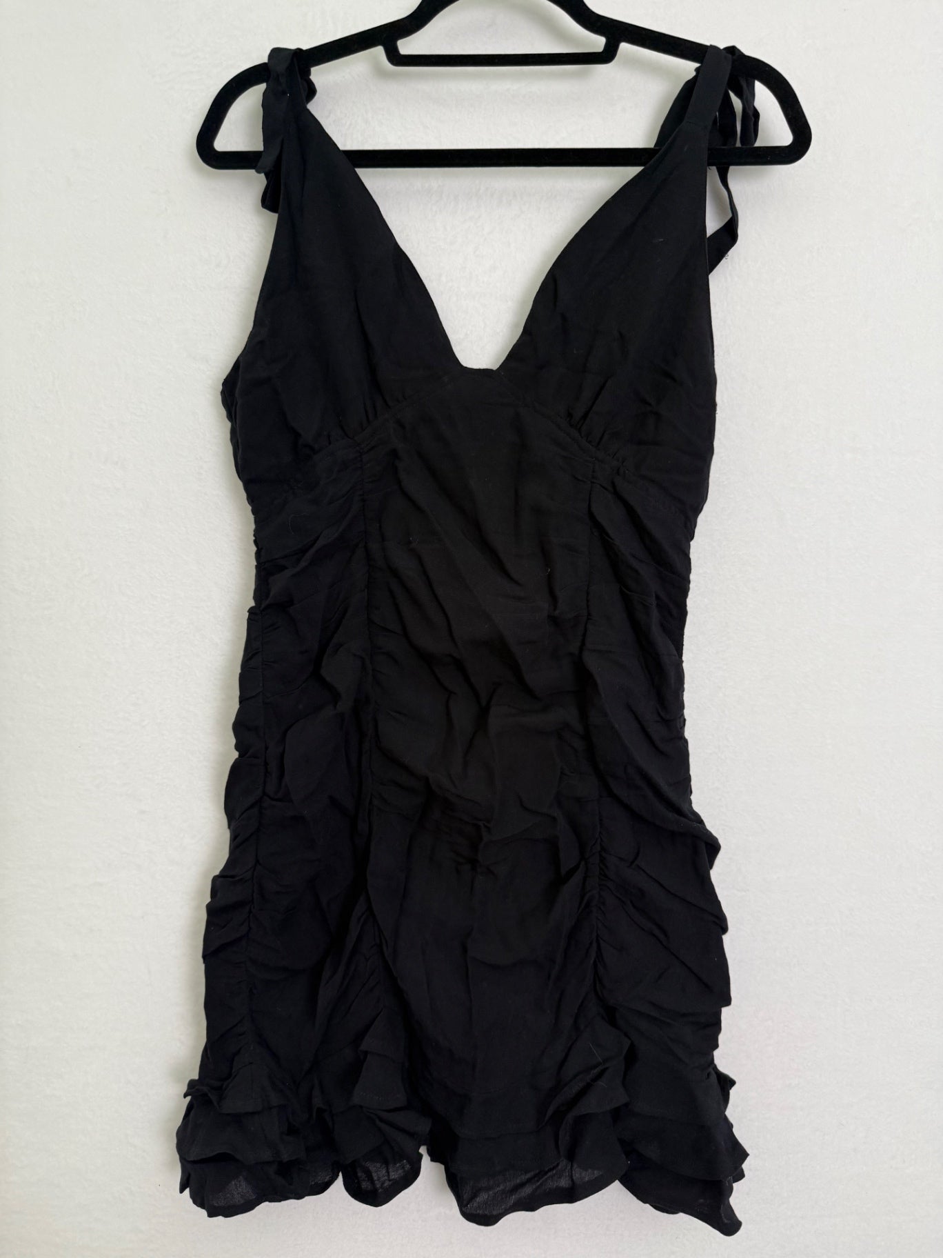 Sky to moon black ruffled dress