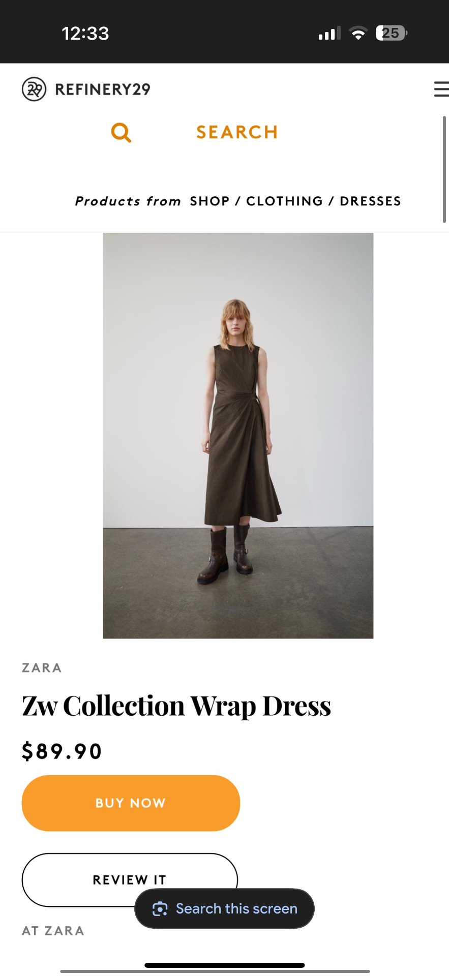 Zara ZW Wrap Dress Dark Brown S EUC