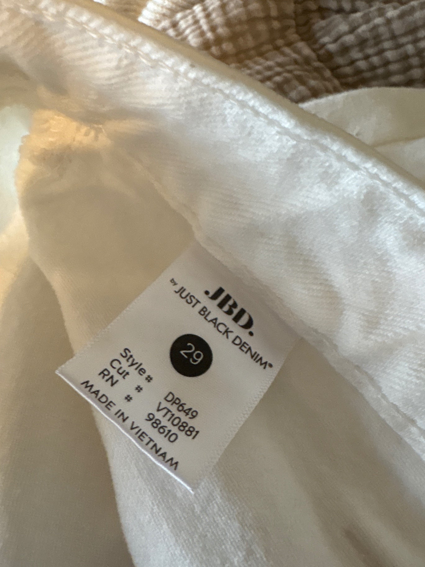 JBD white wide leg jeans