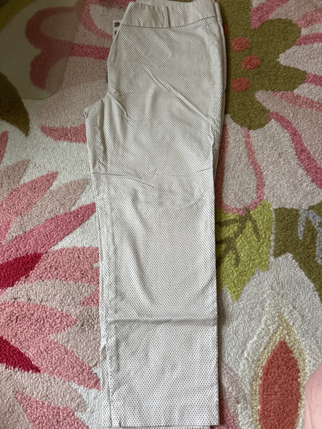 LOFT The Marissa beige dotted capri pants