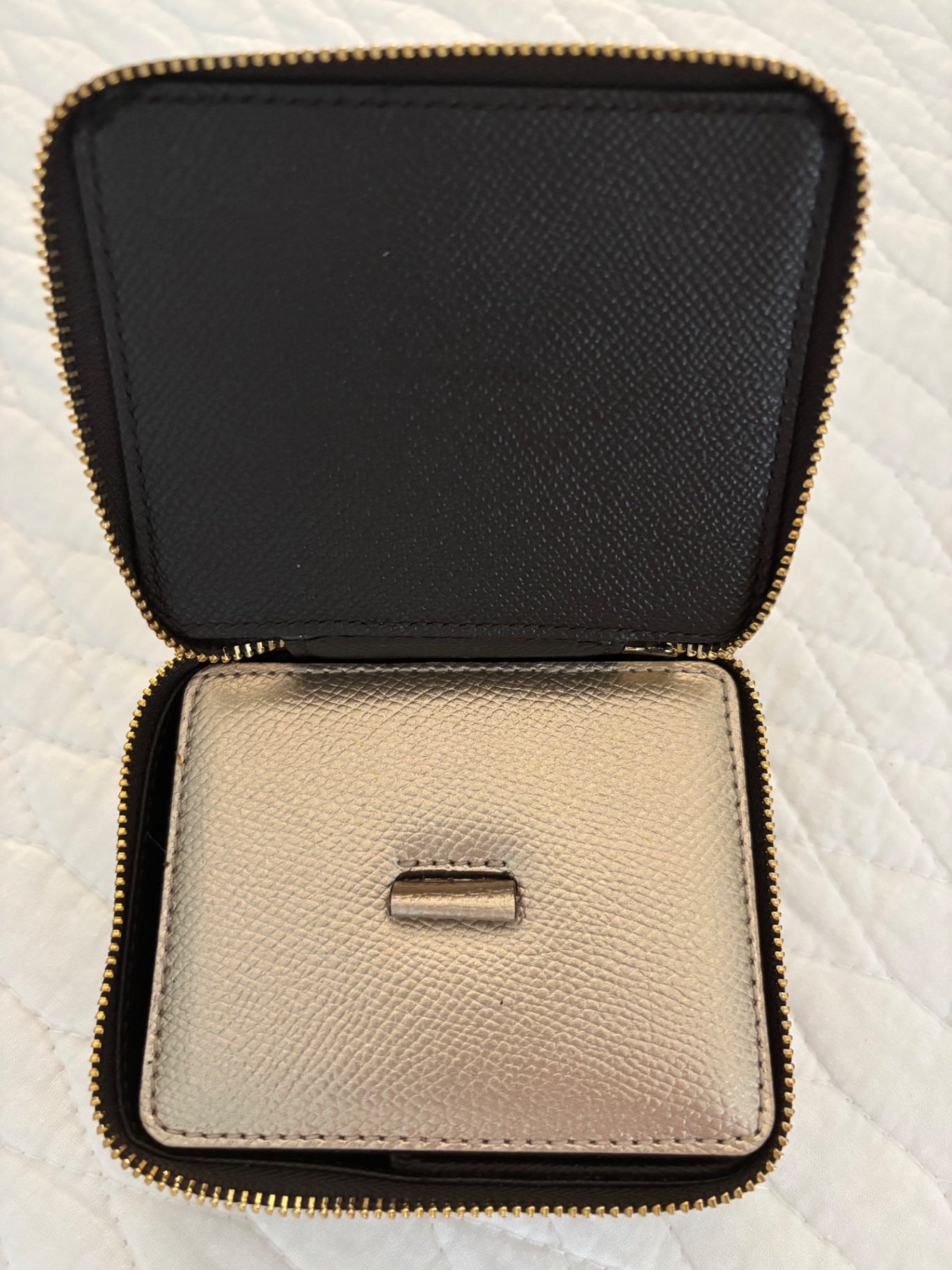Coach leather travel jewelry box