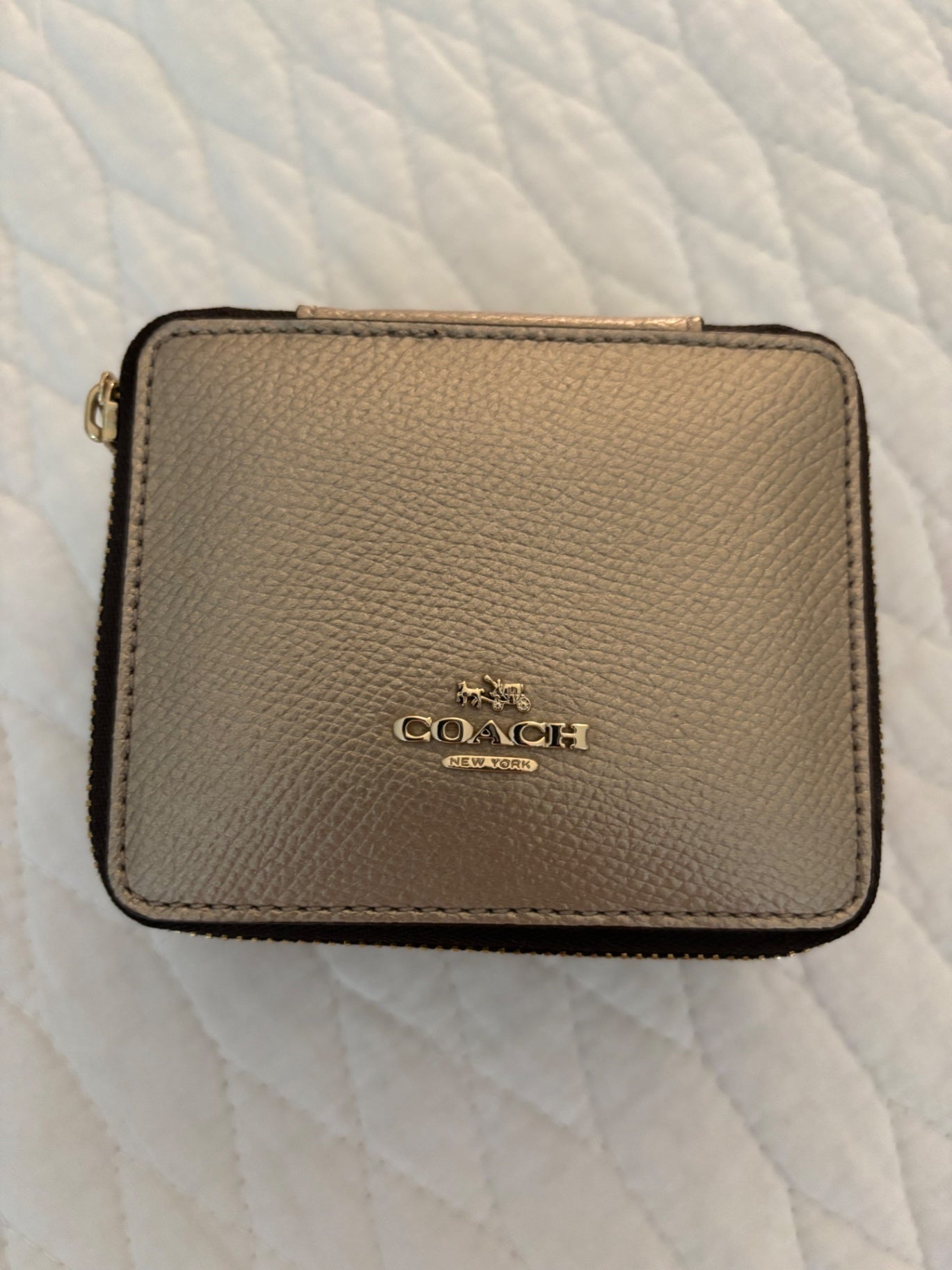 Coach leather travel jewelry box