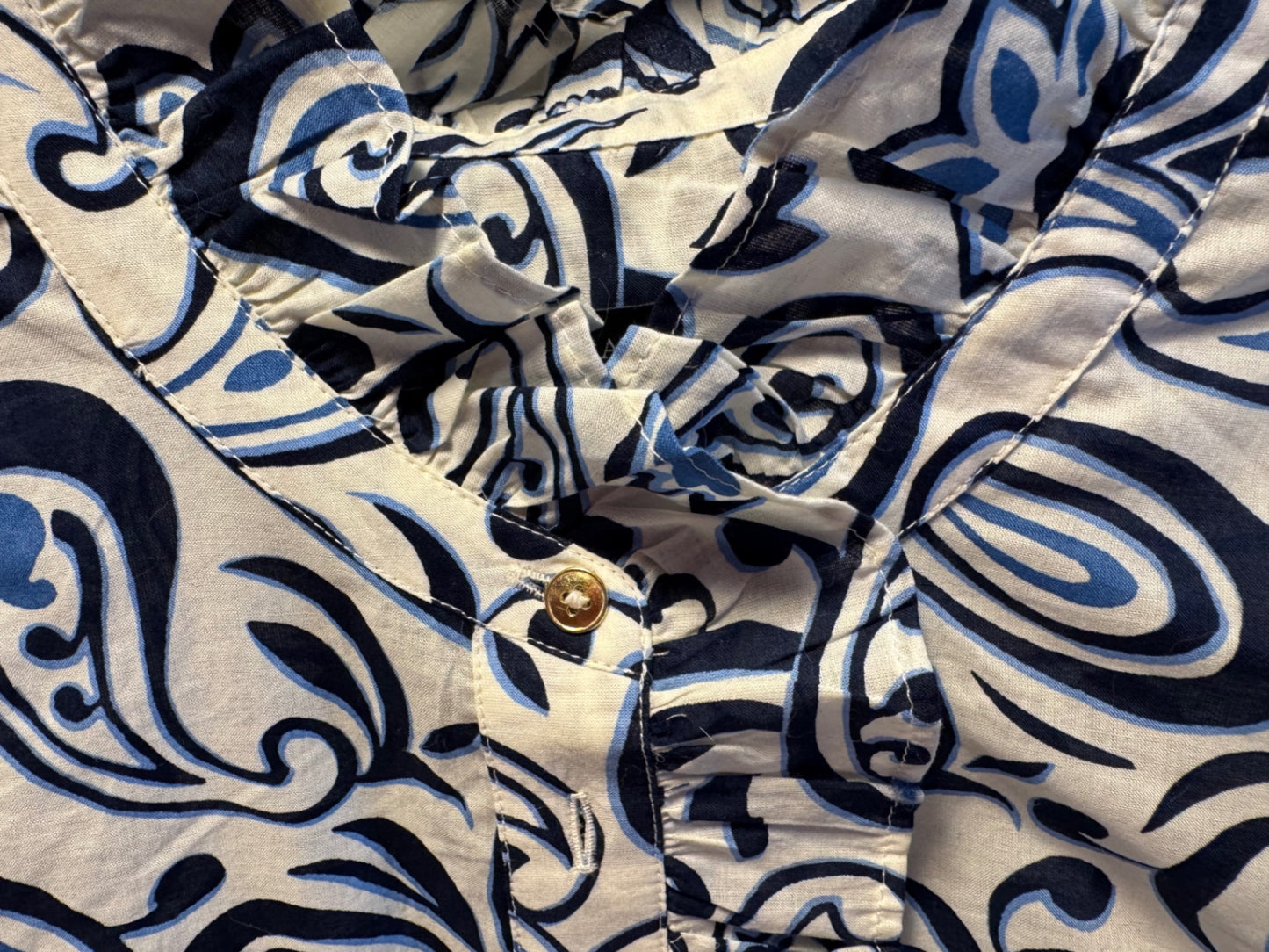 Talbots Shirt blue and white paisley M New without tags