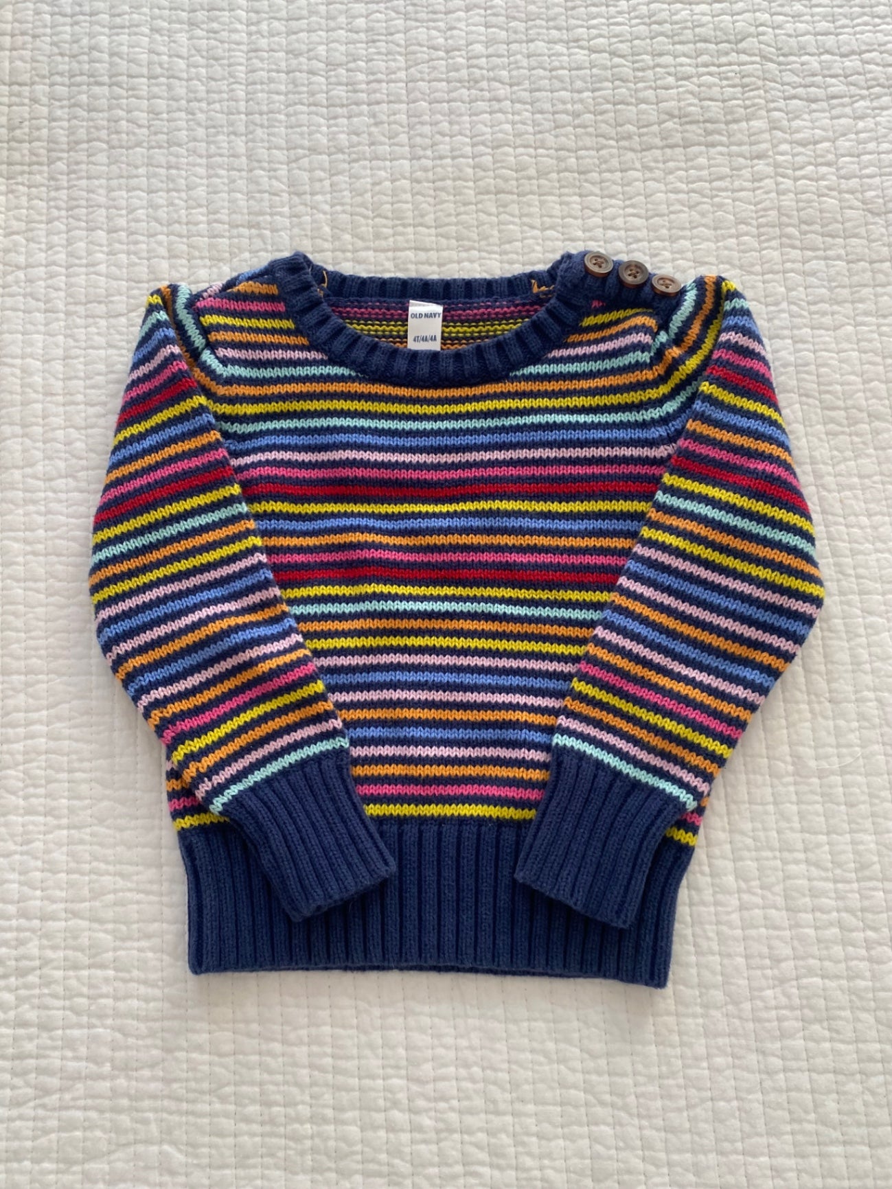 Old Navy Rainbow Cotton Sweater 4T Very Good