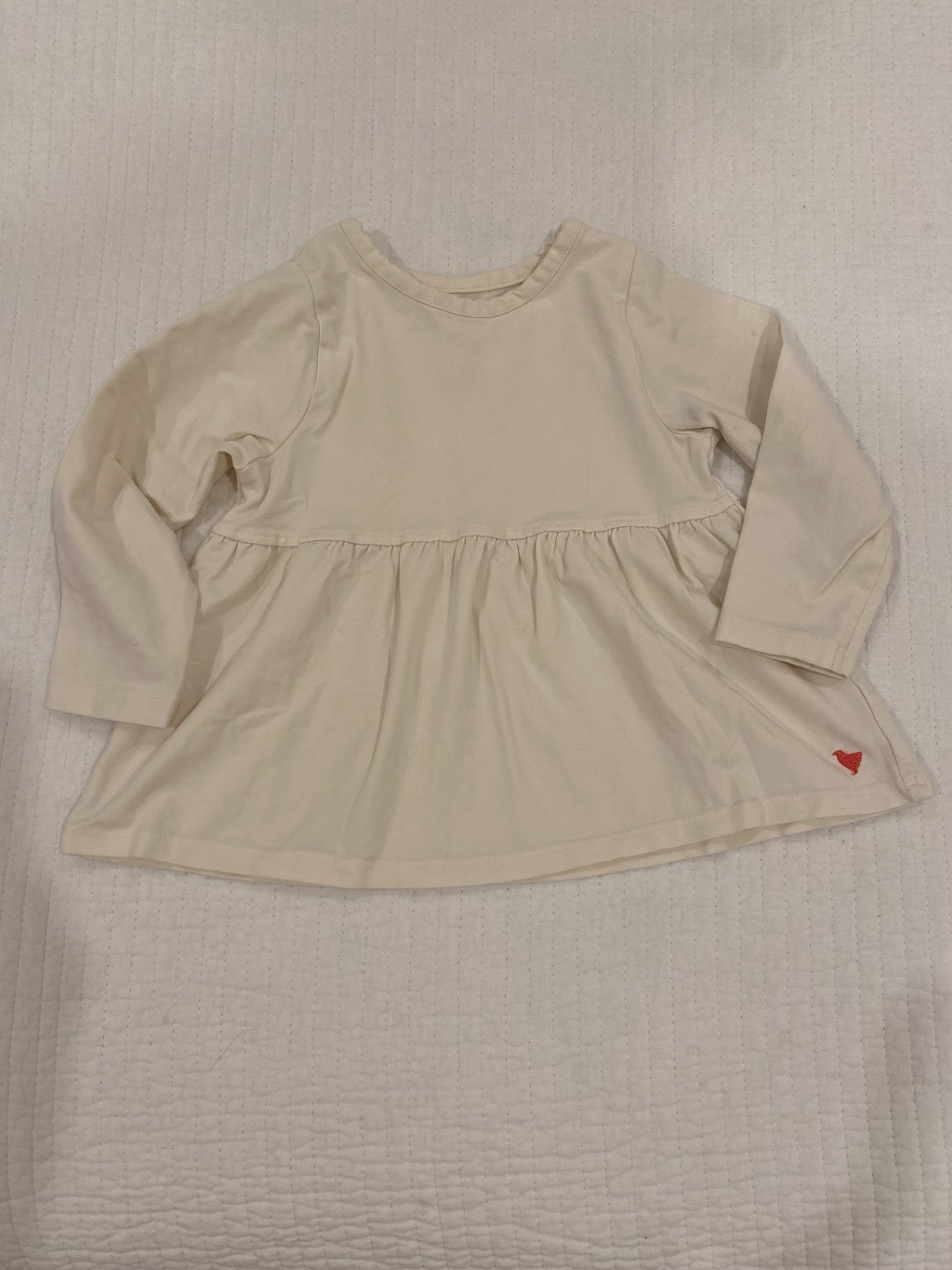 Pink Chicken Ivory Peplum Top, girls size 4, Good