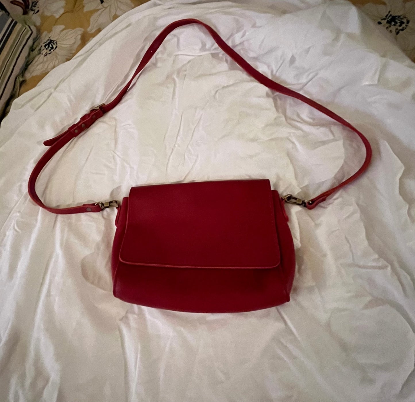 Portland Leather Crossbody Red Leather Handbag OS New without tags