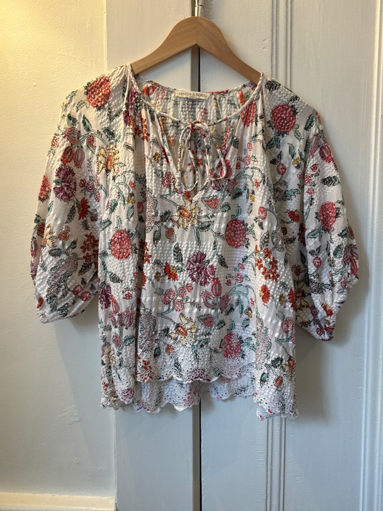 Ophelia & Indigo Top M Very Good