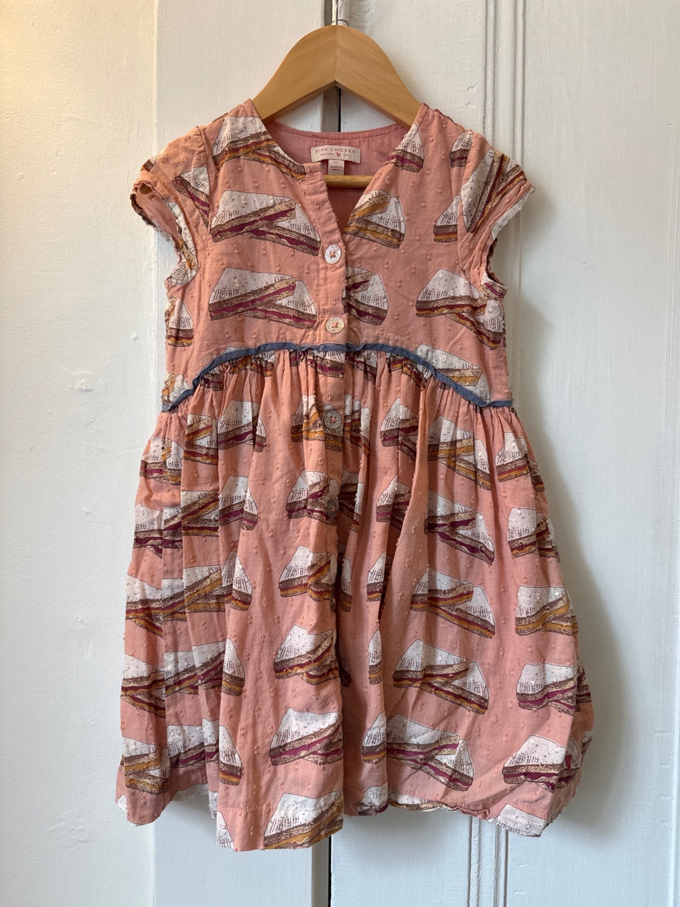 Pink Chicken Dress 5T Very Good