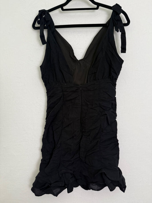 Sky to moon black ruffled dress 