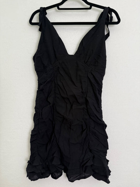 Sky to moon black ruffled dress 