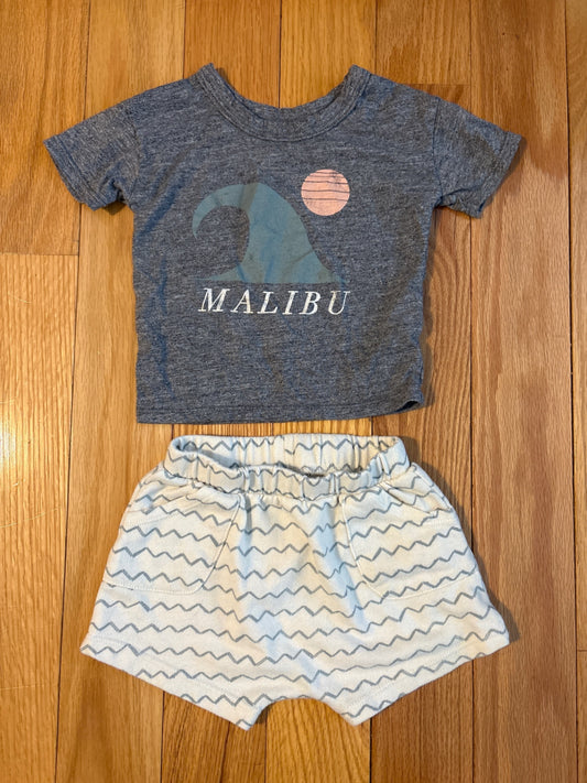 Grayson Mini Malibu Shorts Set 6-9mo. EUC 