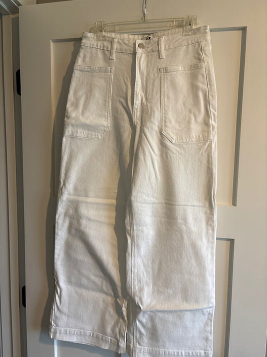 JBD white wide leg jeans 