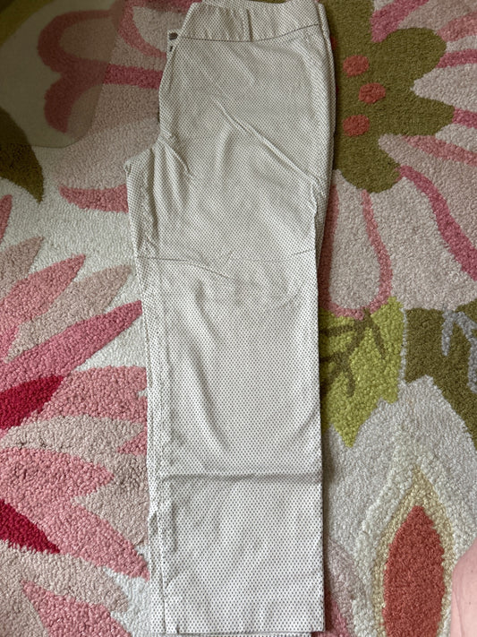 LOFT The Marissa beige dotted capri pants 