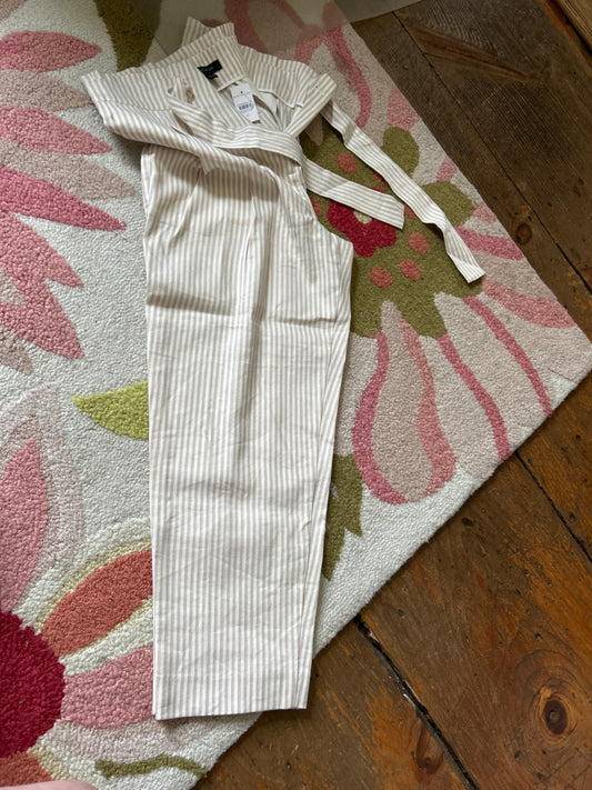 NWT Ann Taylor tie accent stripe pants