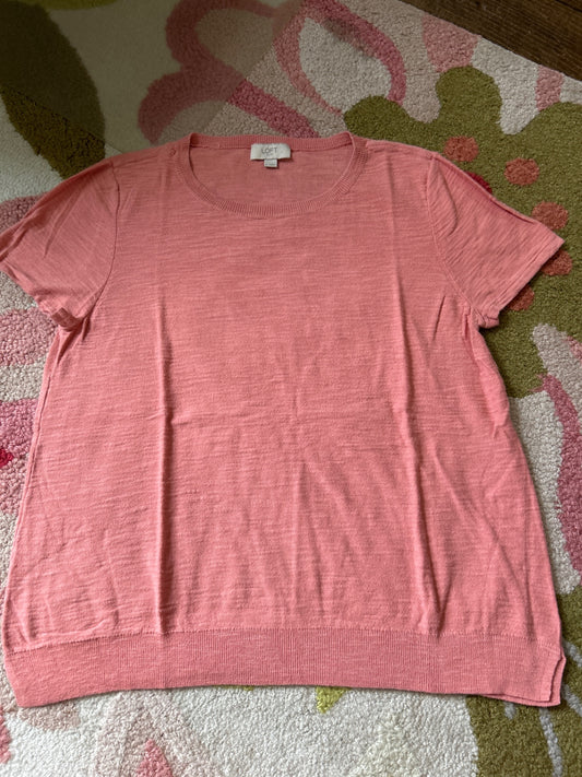 Loft lightweight sweater tee, coral 