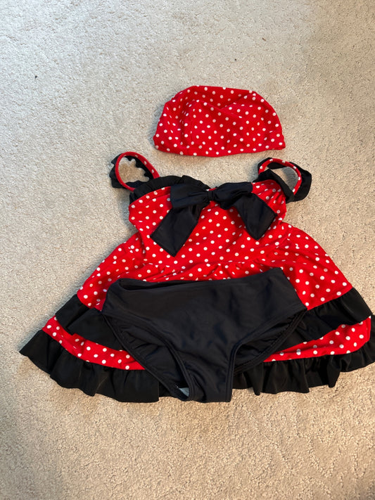 Polka Dot Bathing Suit 3T EUC