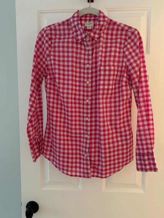 J. Crew Factory Pink Gingham XS
