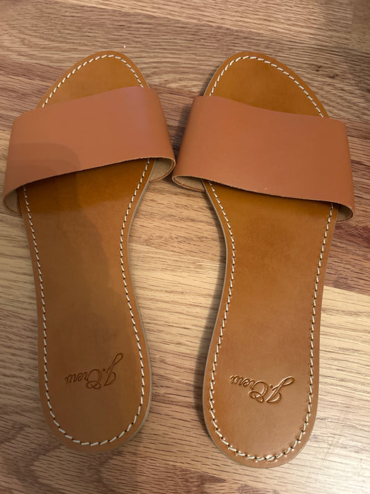 Jcrew tan slides 7 EUC