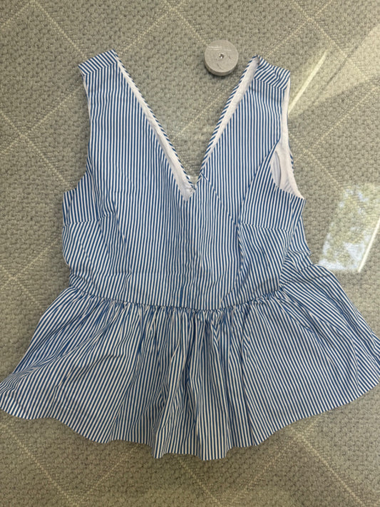  J Crew blue & white striped blouse 