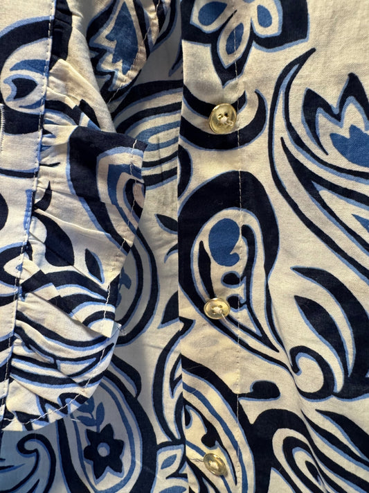 Talbots Shirt blue and white paisley M New without tags