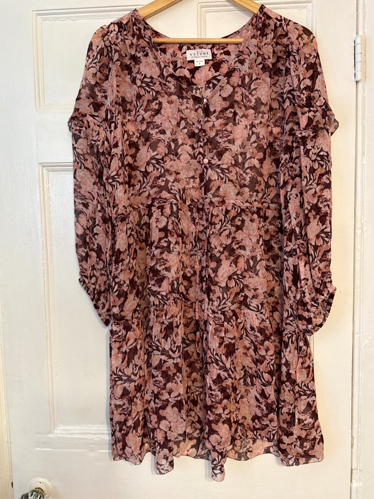 Anthropologie Velvet by Graham Spencer Dress S Very Good