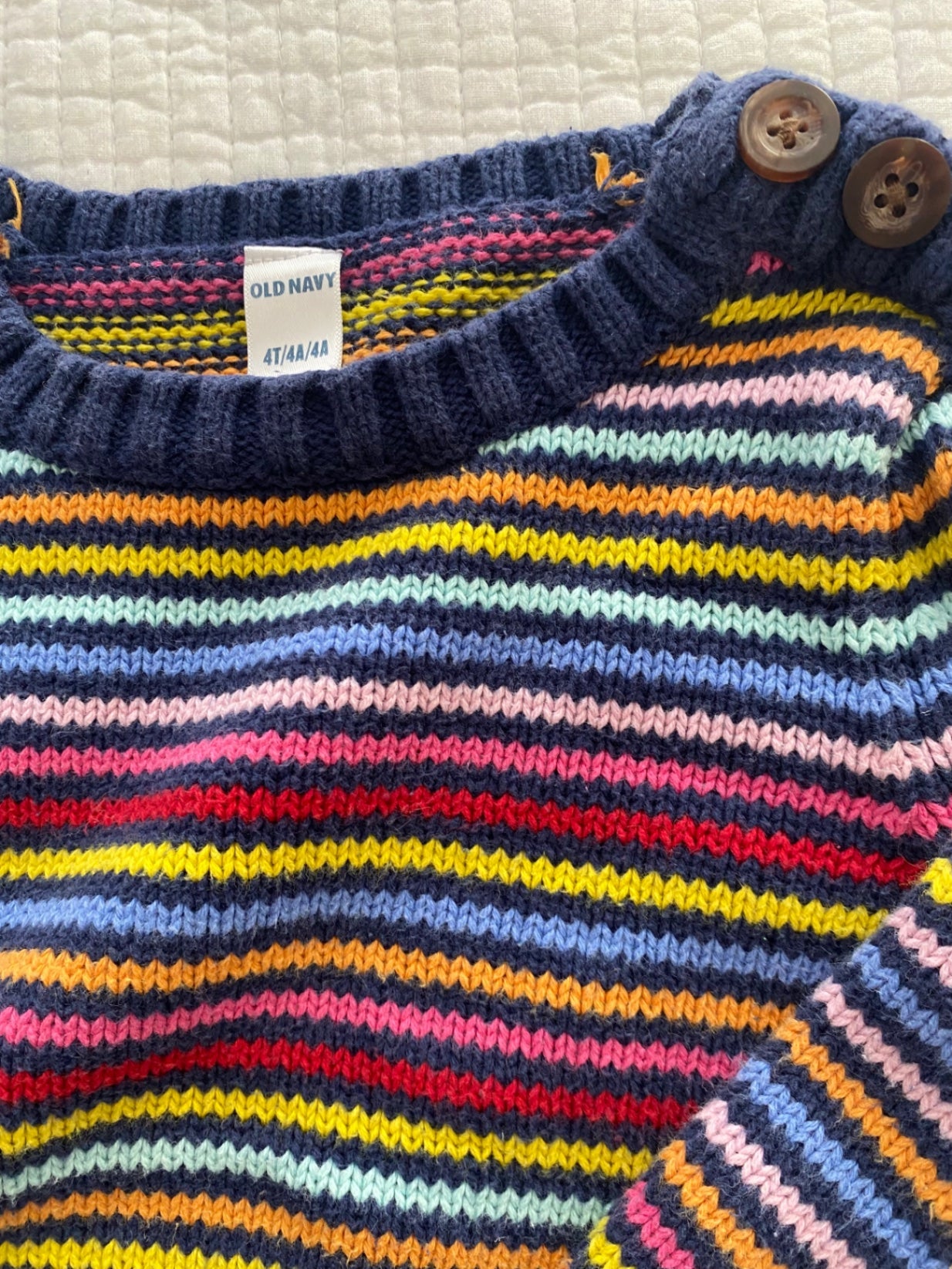 Old Navy Rainbow Cotton Sweater 4T Very Good