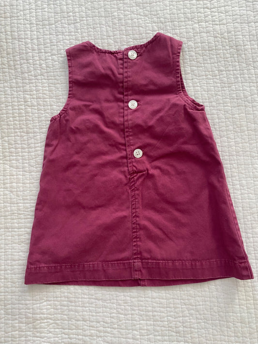 Baby GAP Dress / Jumper with acorn appliqué pockets 6-12 mos. Good