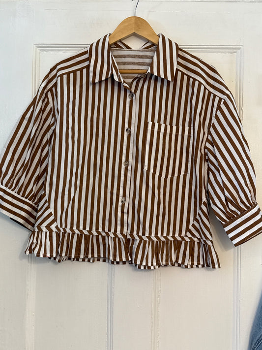 Striped Blouse M Very Good