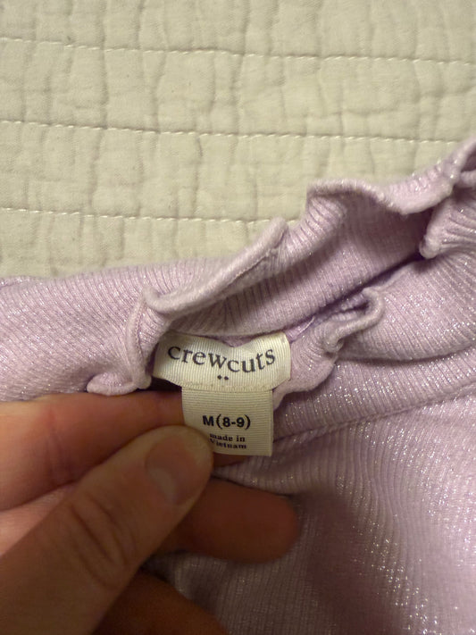 Crewcuts Sweater 7/8 kids Very Good light purple sparkle