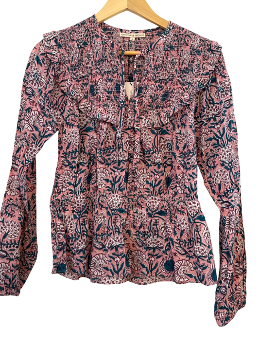 Ophelia & Indigo Blouse M New with tags