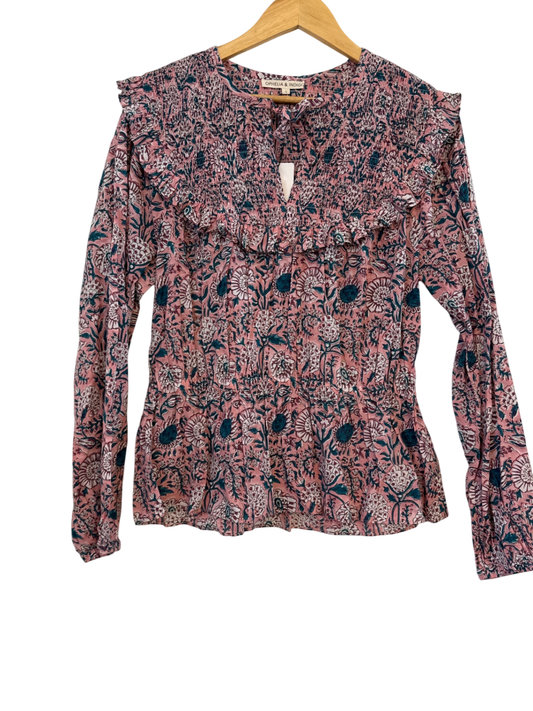 Ophelia & Indigo Blouse L New with tags