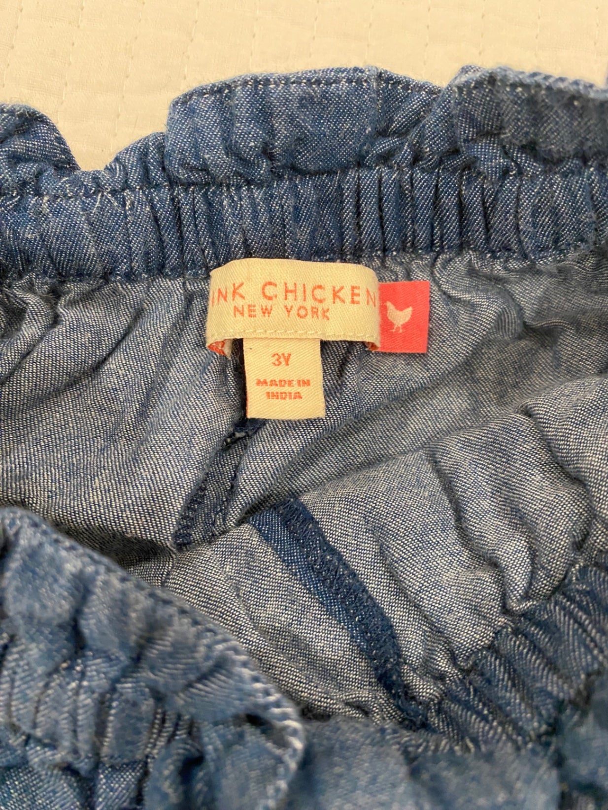 Pink Chicken Chambray Wide-leg Pants 3 years Very Good