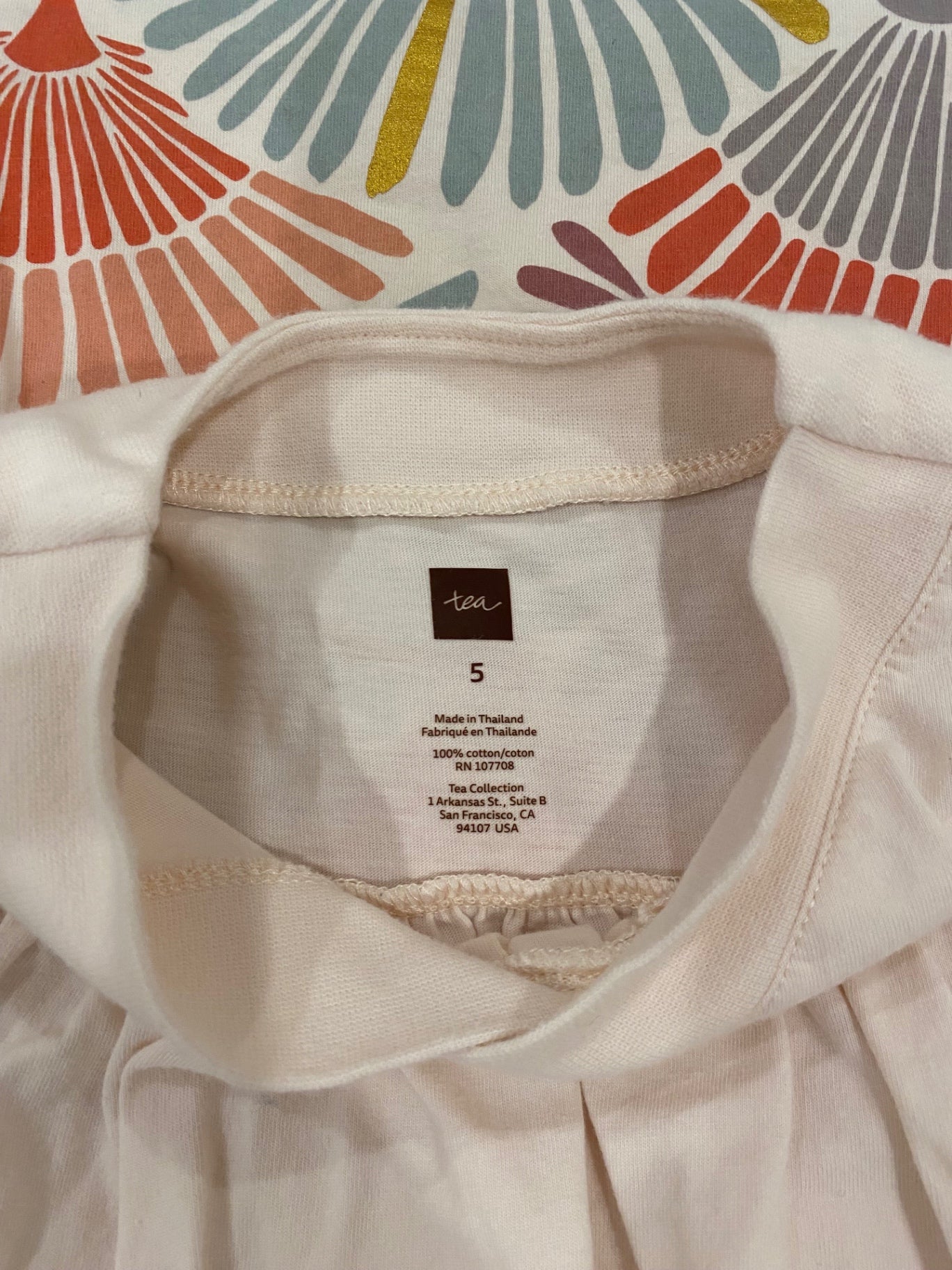 Tea Collection Border Graphic Trapeze  Dress, Girls 5 Very Good
