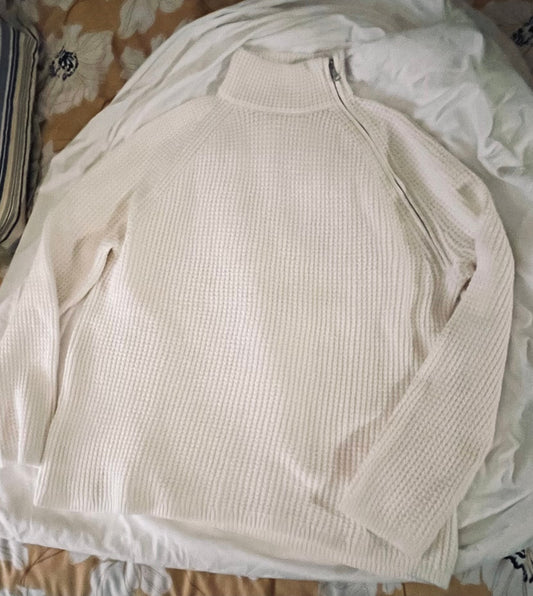 Ann Taylor Winter White Heavy Cotton Sweater with tags rcvd for xmas last year never worn