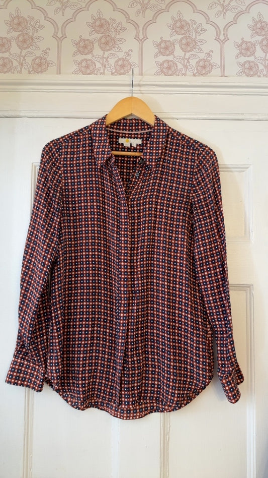 Boden Silk Blouse 4 Very Good