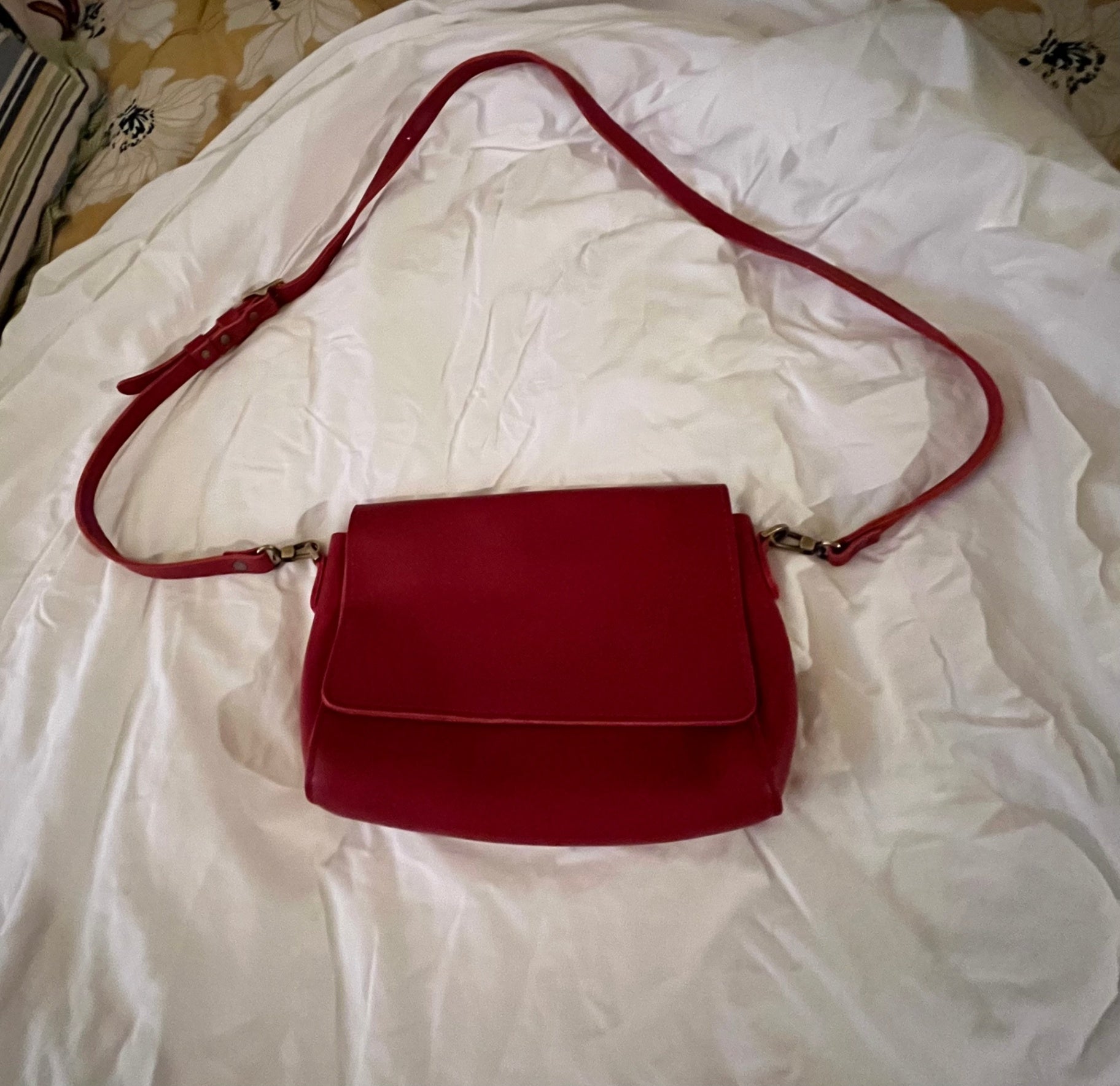 Portland Leather Crossbody Red Leather Handbag OS New without tags