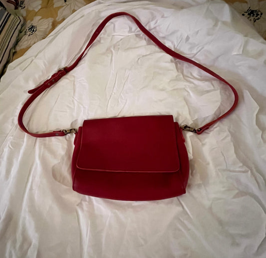 Portland Leather Crossbody Red Leather Handbag OS New without tags