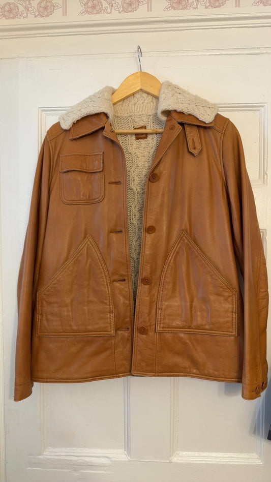 Timberland Leather Rifle Jacket S AS IS 
