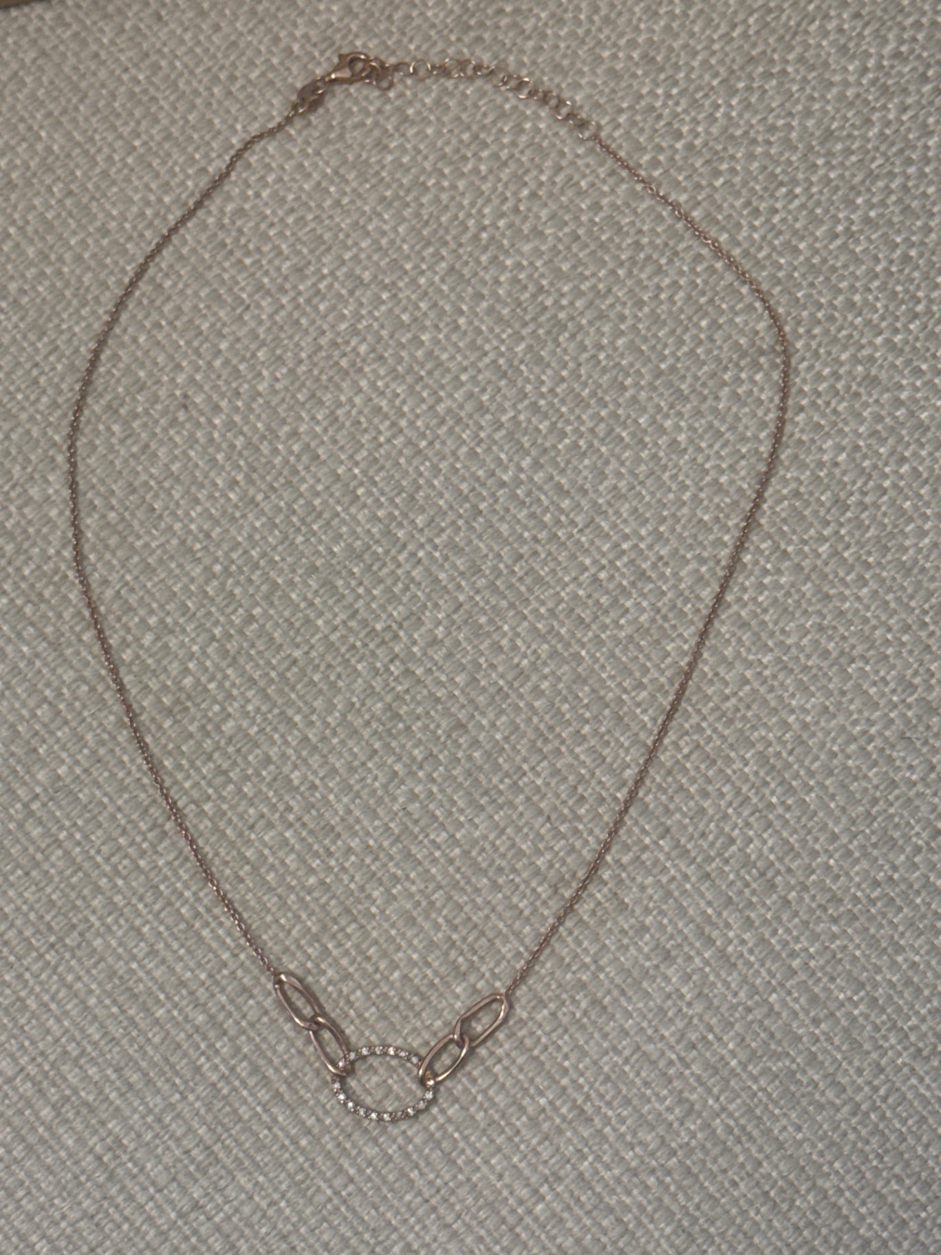 Meshmerise 18k rose gold plated diamond necklace