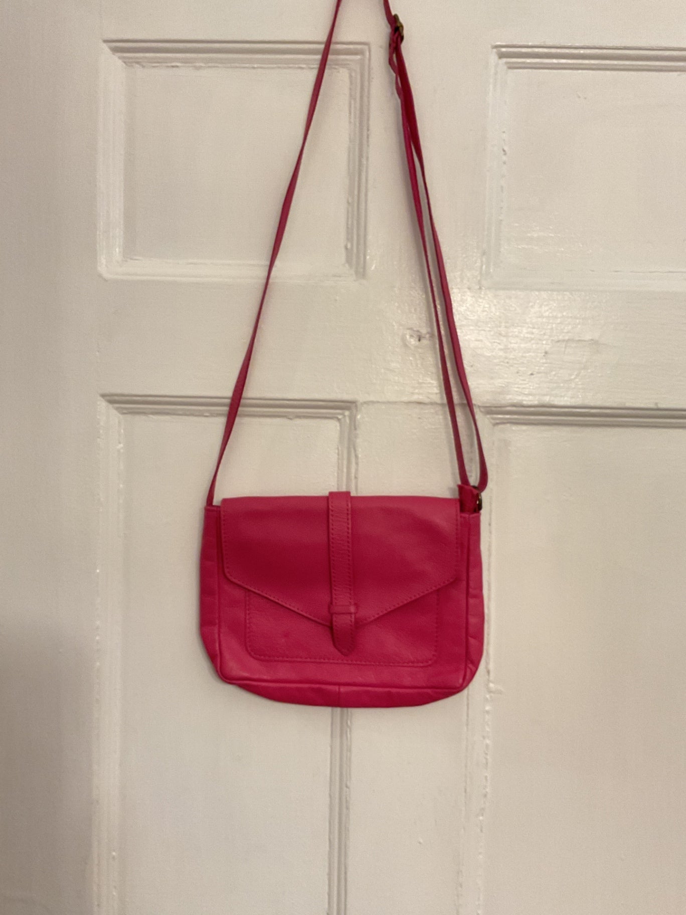 Pink Leather Shoulder Bag