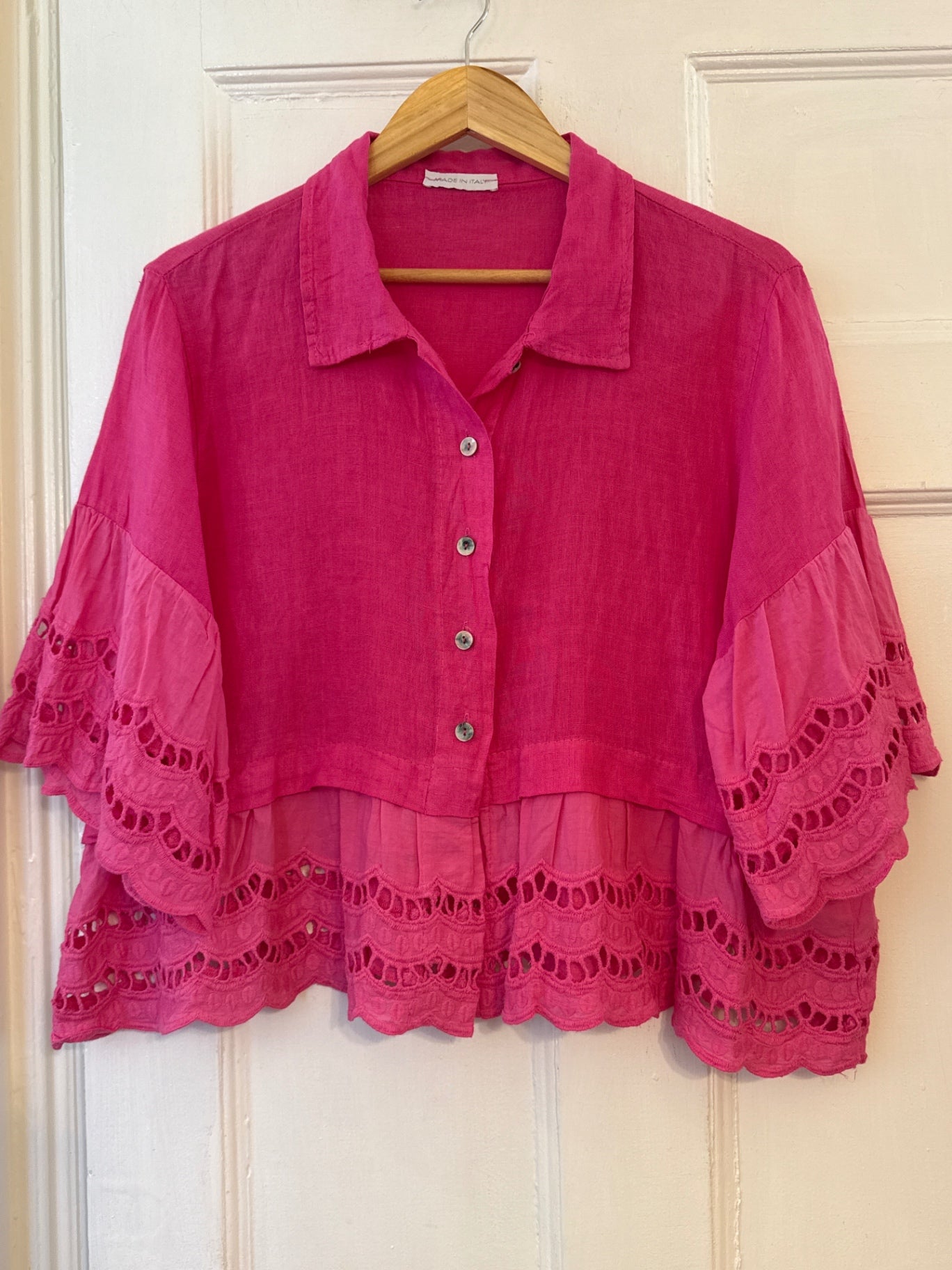 Italian Linen Top M Very Good