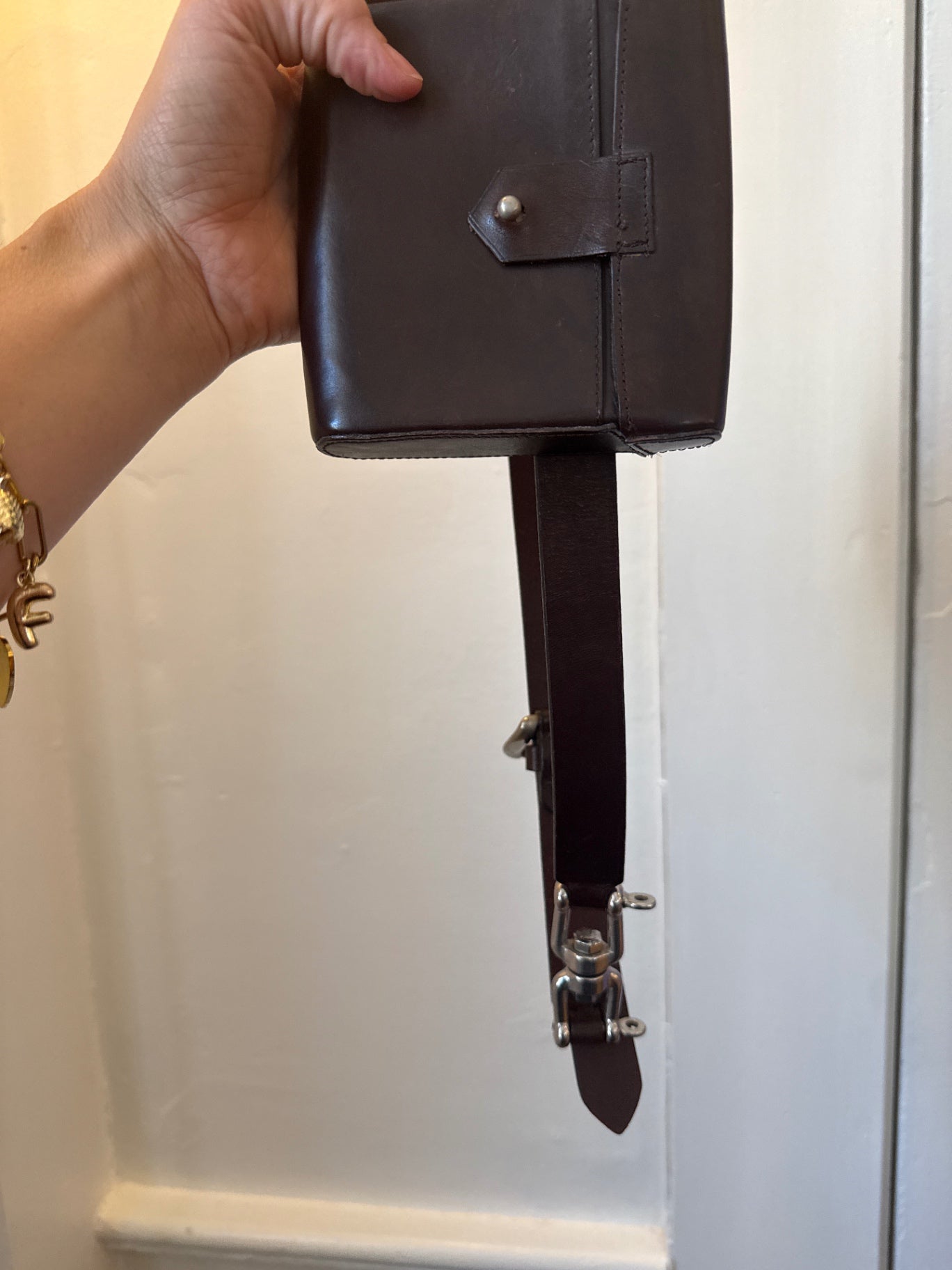 Vtg Leather Belt Bag Very Good