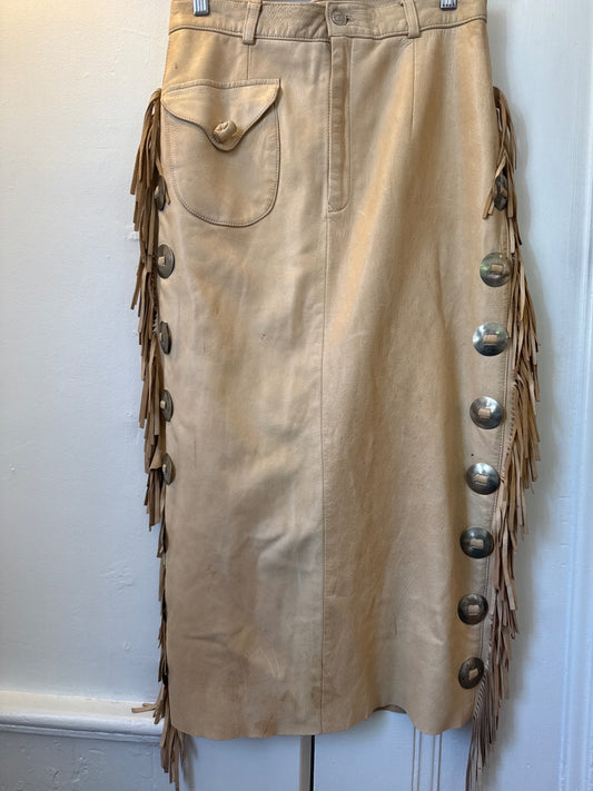 90’s Ralph Lauren Deer Skin Skirt 10