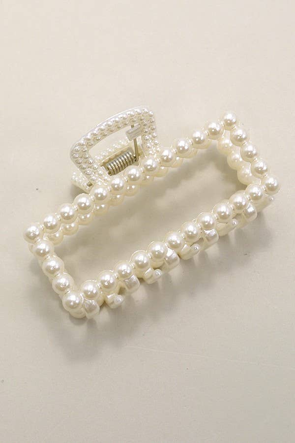 PEARL HAIR CLAW CLIPS | 40H736: BOW