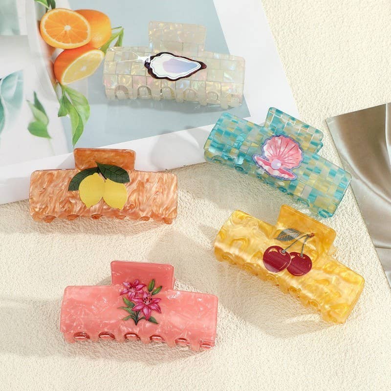 Summer Harvest & Coastal Charm Claw Clips | 40H1068: Oyster