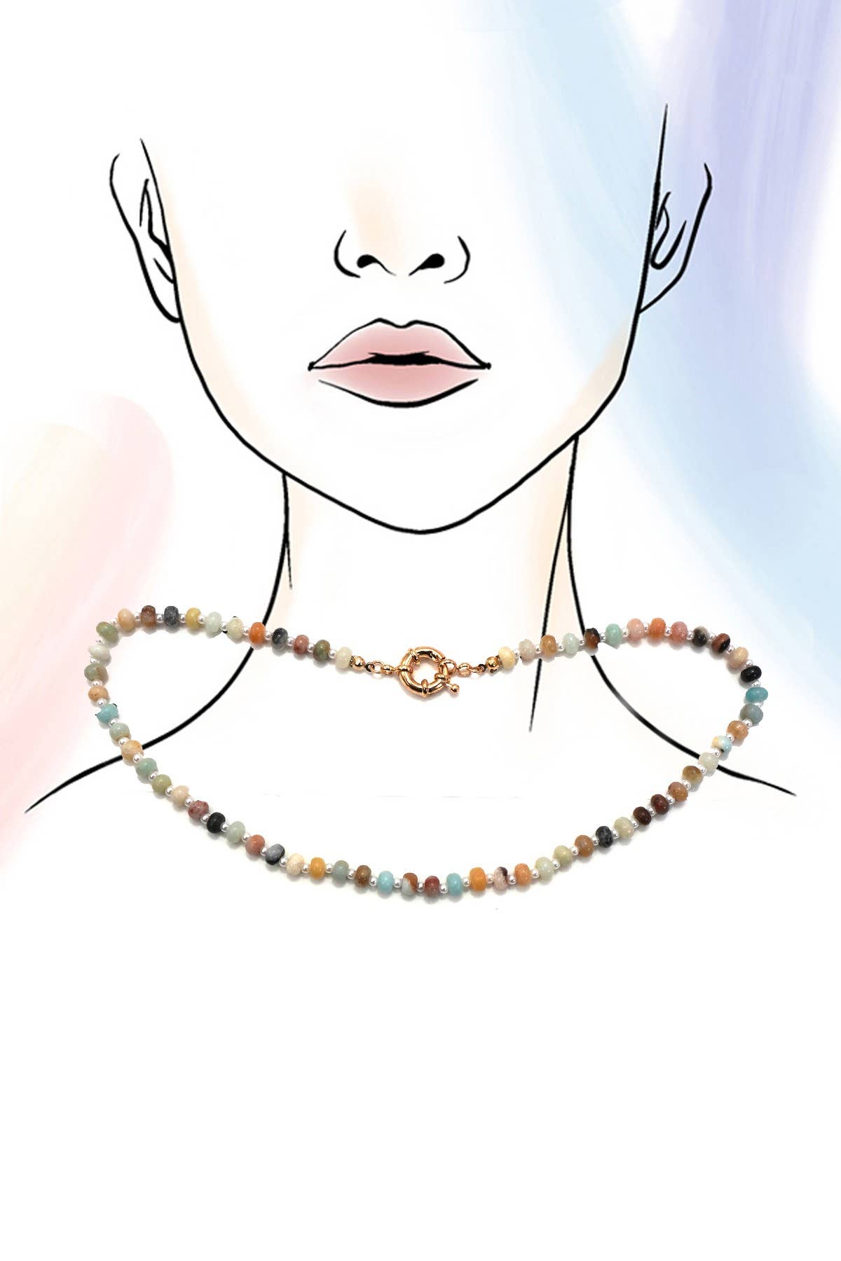 Natural Stone Beaded Necklace