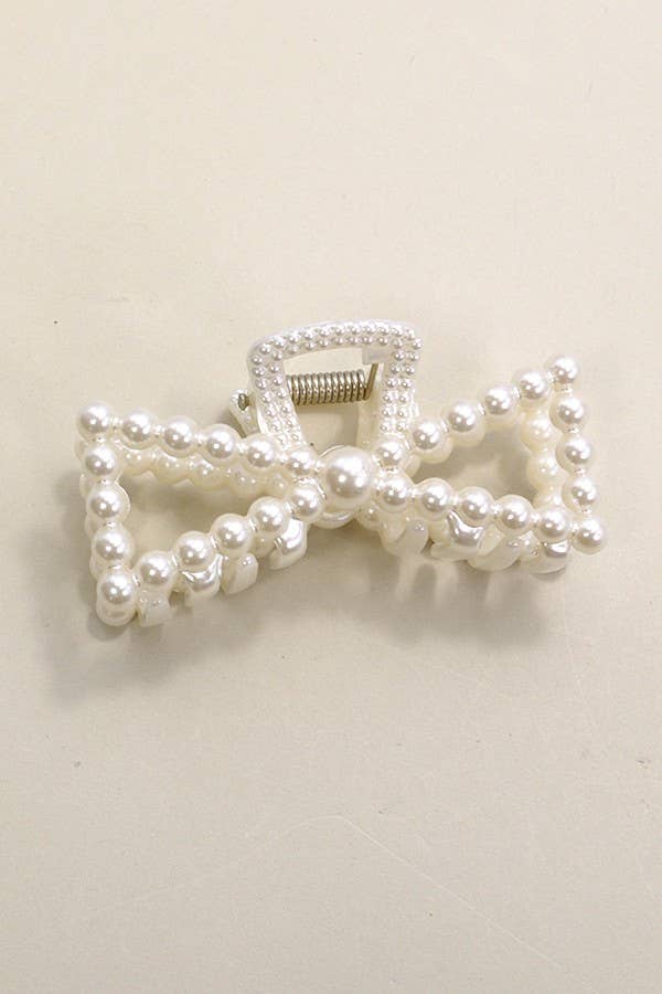 PEARL HAIR CLAW CLIPS | 40H736: BOW