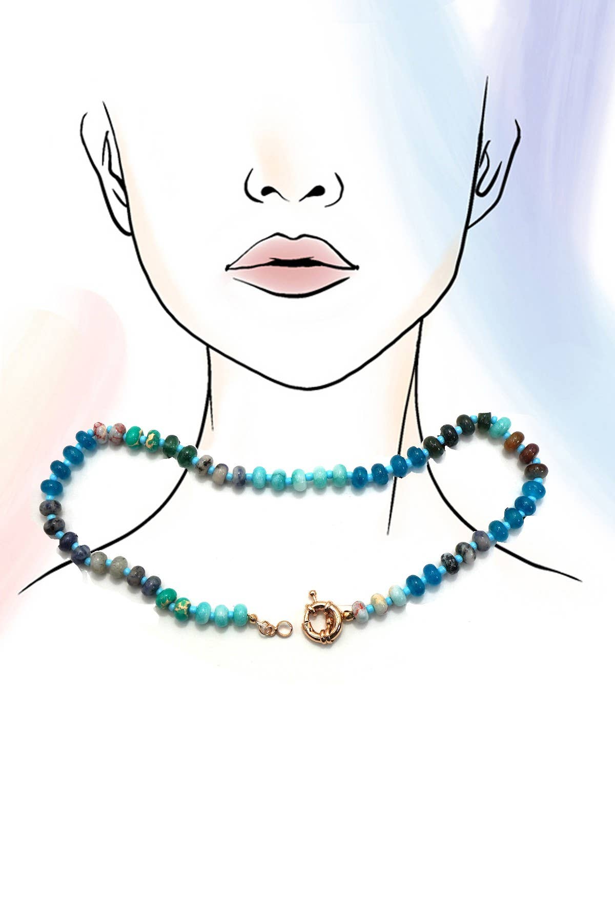 Natural Stone Beaded Necklace